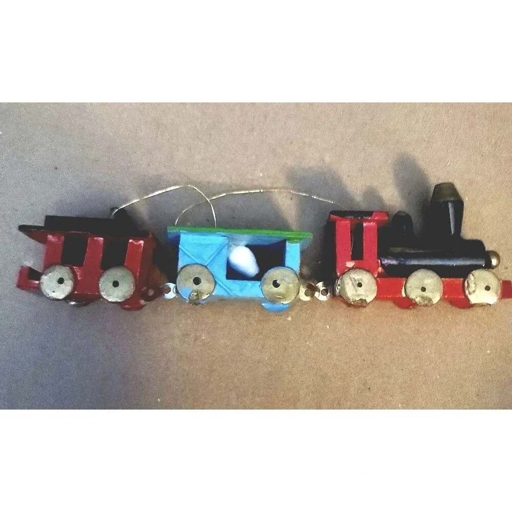 Vintage‎ Hand Painted Wood Choo Choo Train Ornament
